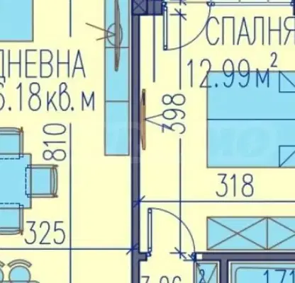 Снимка 5 — Двустаен апартамент в Каменица 2, Пловдив с тераса
