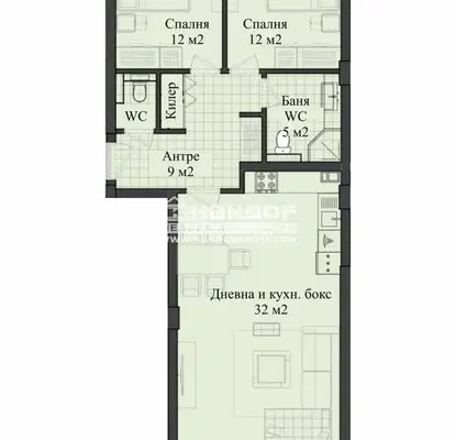 Снимка 3 — Тристаен апартамент в Кършияка с тераса до Пловдивски панаир