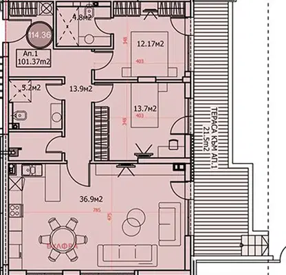 Photo 5 — South-facing 3-room apartment with yard in Dragalevtsi, Sofia