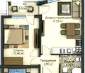 Снимка 2 — Двустаен апартамент с тераса в Дружба 1, София