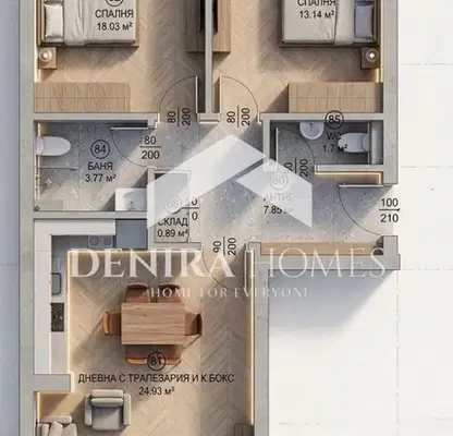 Photo 3 — Three-room apartment in Nadezhda 1 with terrace and loggia