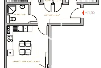 Тристаен апартамент с южно изложение в Овча купел, София