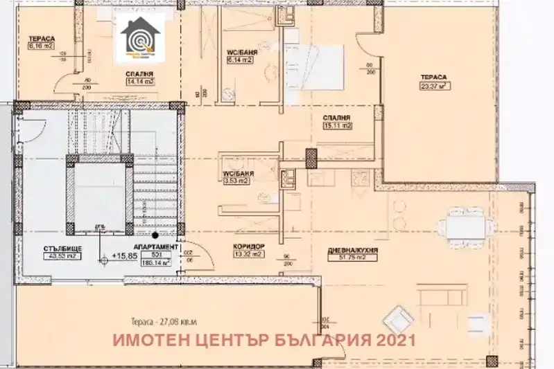 Просторен 3-стаен апартамент в Студентски град с три тераси