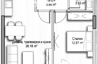 Двустаен апартамент в София, Витоша