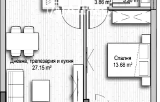 Двустаен апартамент в София, Витоша