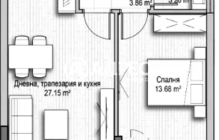 Двустаен апартамент в София, Витоша
