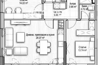 Тристаен апартамент в София, Витоша