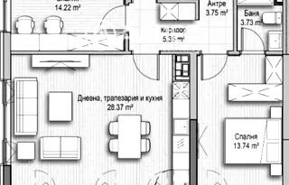 Тристаен апартамент в София, Витоша