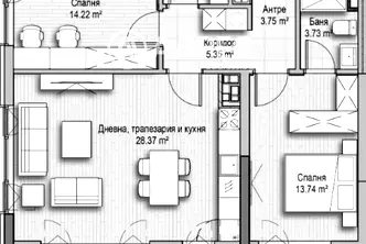 Тристаен апартамент в София, Витоша