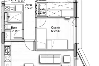 Тристаен апартамент в София, Витоша