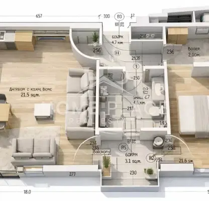 Photo 4 — 2-bedroom apartment in Varna, Troshevo