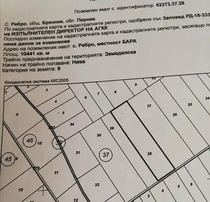 Снимка 2 — Земеделски имот в Перник, с. Ребро