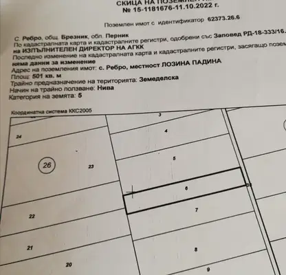 Снимка 4 — Земеделски имот в Перник, с. Ребро