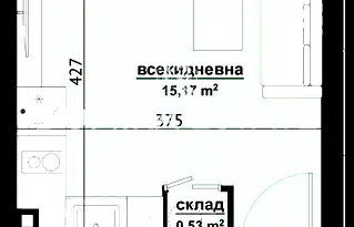 Студио апартамент в Хоризонт, Бургас с панорамна гледка