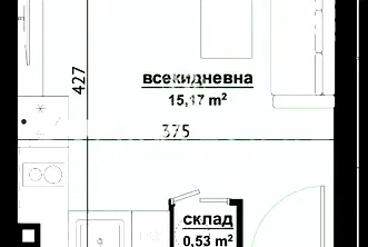 Студио апартамент в Хоризонт, Бургас с панорамна гледка