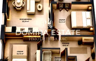 Тристаен апартамент с тераса в Изгрев, Бургас