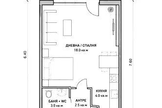 Едностаен апартамент в Габрово, Трендафил 2
