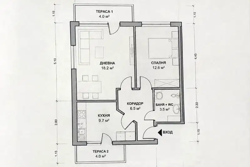 2-bedroom apartment in Gabrovo, Trendafil 2