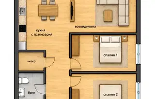 Тристаен апартамент в Център, Пловдив с две тераси