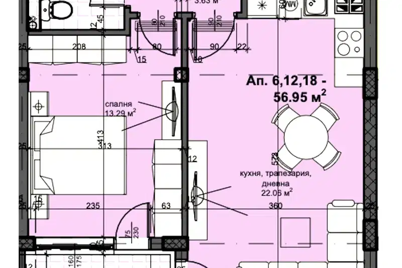 2-bedroom apartment in Plovdiv, Kyrshiyaka