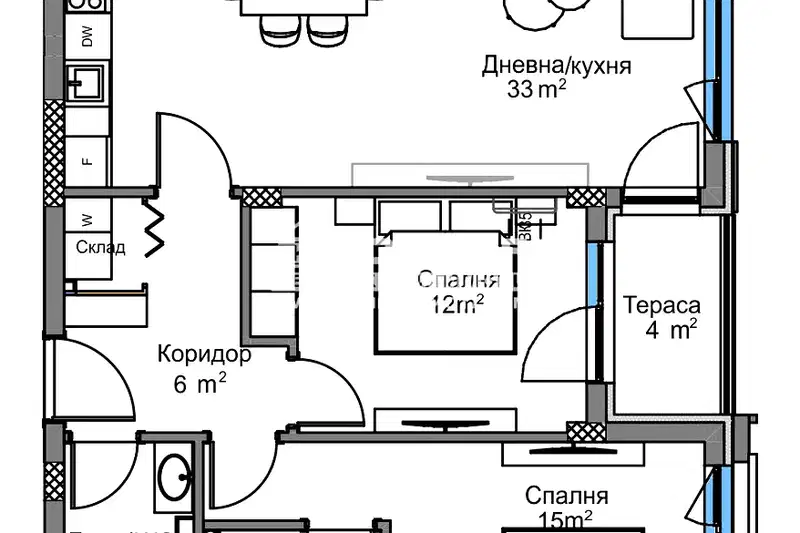 3-bedroom apartment in Plovdiv, Kyrshiyaka