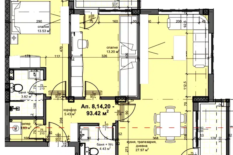 3-bedroom apartment in Plovdiv, Kyrshiyaka