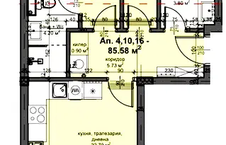 Тристаен апартамент в Кършияка с две тераси и видеонаблюдение