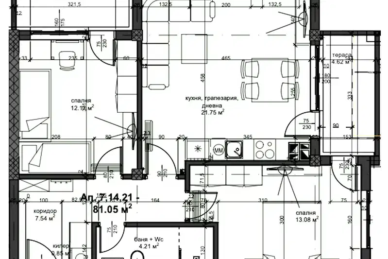 3-bedroom apartment in Plovdiv, Kyrshiyaka