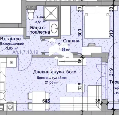 Снимка 5 — Двустаен апартамент в Остромила с тераса, Пловдив