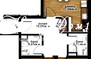 Тристаен апартамент с две тераси в Остромила, Пловдив