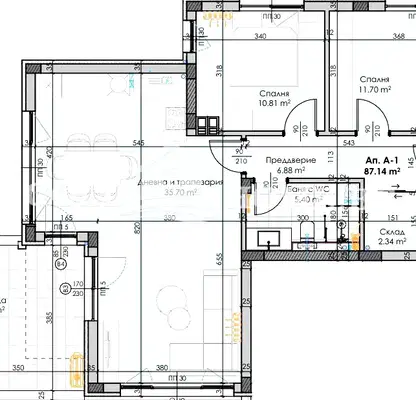 Снимка 2 — Тристаен апартамент с тераса в Остромила, Пловдив