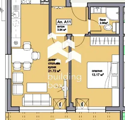 Снимка 4 — Двустаен апартамент 73 кв.м в Прослав, Пловдив с югозападно изложение