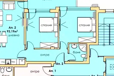 3-bedroom apartment in Plovdiv, Sydiiski