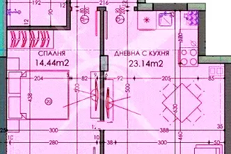 Двустаен апартамент в Тракия, Пловдив с функционално разпределение