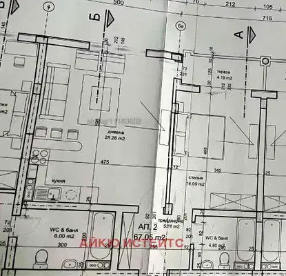 Снимка 2 — Двустаен апартамент с тераса в Бояна, София