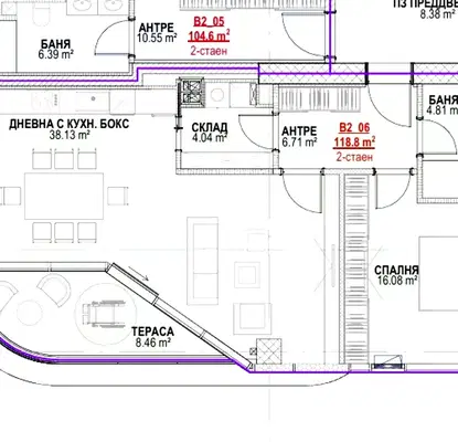 Снимка 2 — Двустаен апартамент с тераса в Дианабад, София