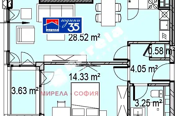 Двустаен апартамент в Дружба 1 с панорамна гледка
