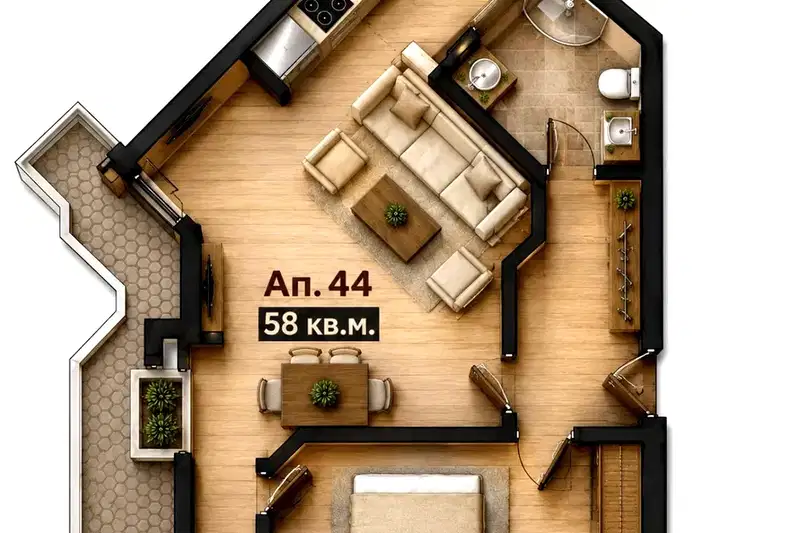 2-bedroom apartment in Sofiya, Gorublyane