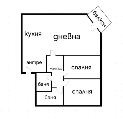 Снимка 4 — Просторен 3-стаен апартамент с тераса в Хиподрума, София