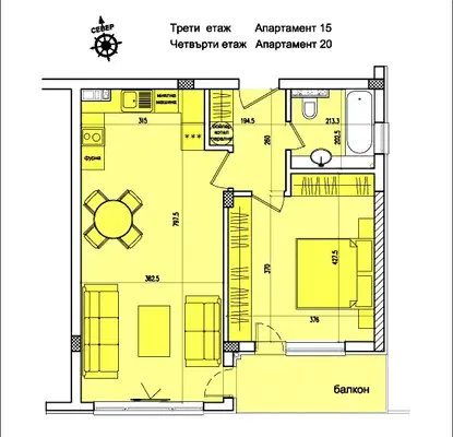 Снимка 3 — Двустаен апартамент с паркомясто в Кръстова вада, София