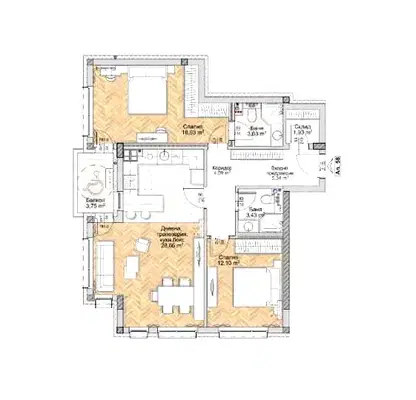 Снимка 3 — Тристаен апартамент в Люлин 8 с асансьор и интернет