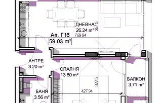Двустаен апартамент с тераса в Манастирски ливади, София