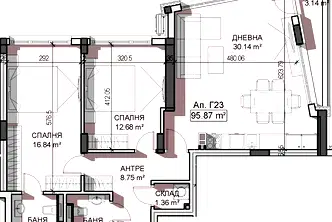 Тристаен апартамент с тераса в Манастирски ливади, София