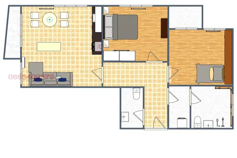 3-bedroom apartment in Sofia, Manastirski Livadi