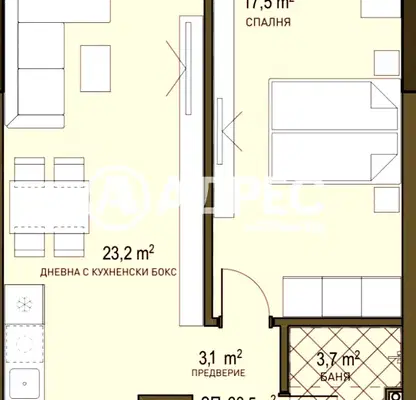 Photo 2 — Two-room apartment in Ovcha kupel 2 with a view of Vitosha