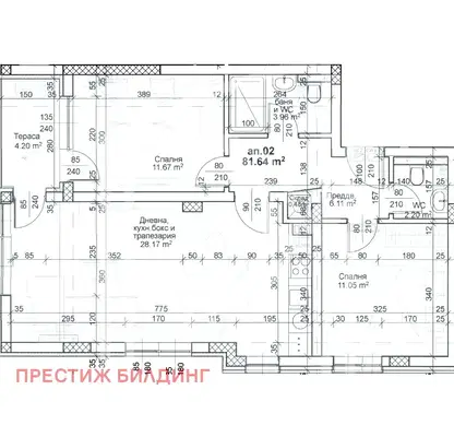 Снимка 3 — Тристаен апартамент с тераса в Зона Б-19, София