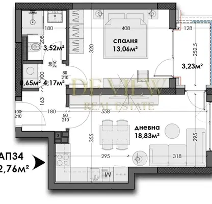 Снимка 2 — Двустаен апартамент с тераса в Изгрев, Варна