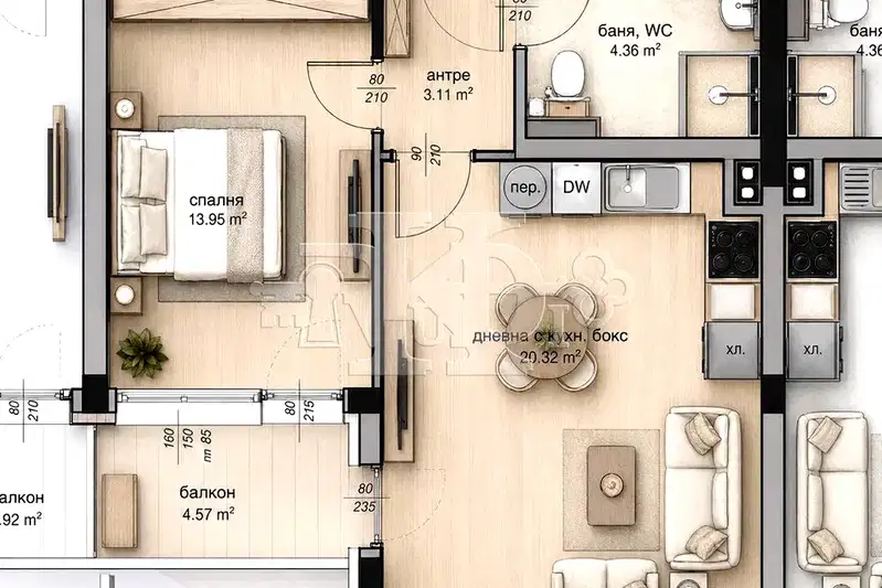 2-bedroom apartment in Varna, Izgrev