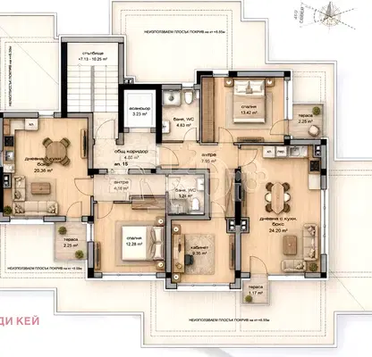 Photo 5 — Three-room apartment with large terrace in Izgrev, Varna