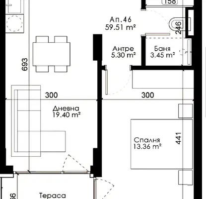 Снимка 5 — Двустаен апартамент с тераса в Трошево, Варна